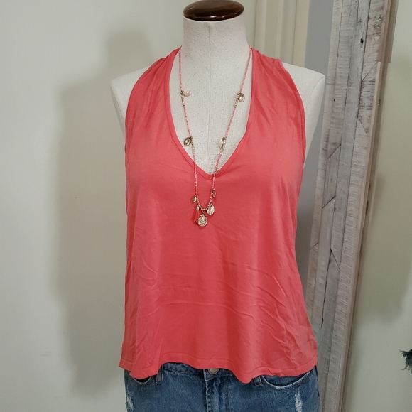 Free People Wider Macrame Knotted Tank Top Peach S - Picture 5 of 13